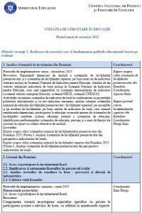 Planul anual de cercetare 2023